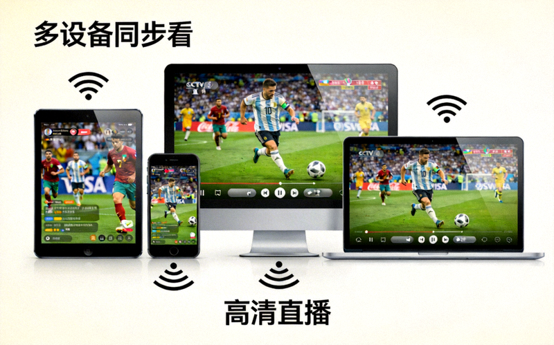 世界杯直播平台特色展示 - 多设备同时观看高清直播的场景